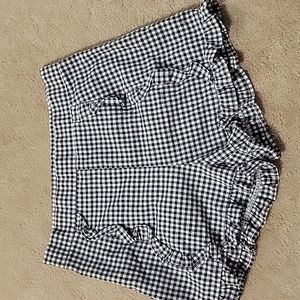 Vintage gingham ruffle high waisted shorts